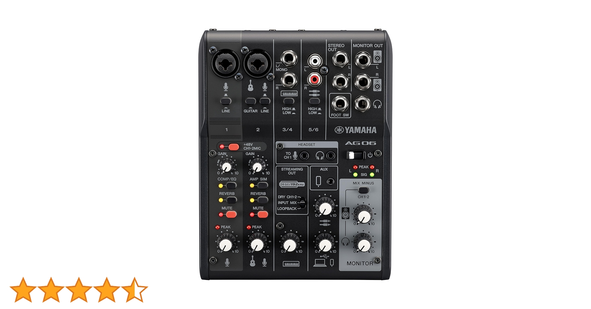 Mesa de Som AG06MK2 Preto Yamaha | Amazon.com.br